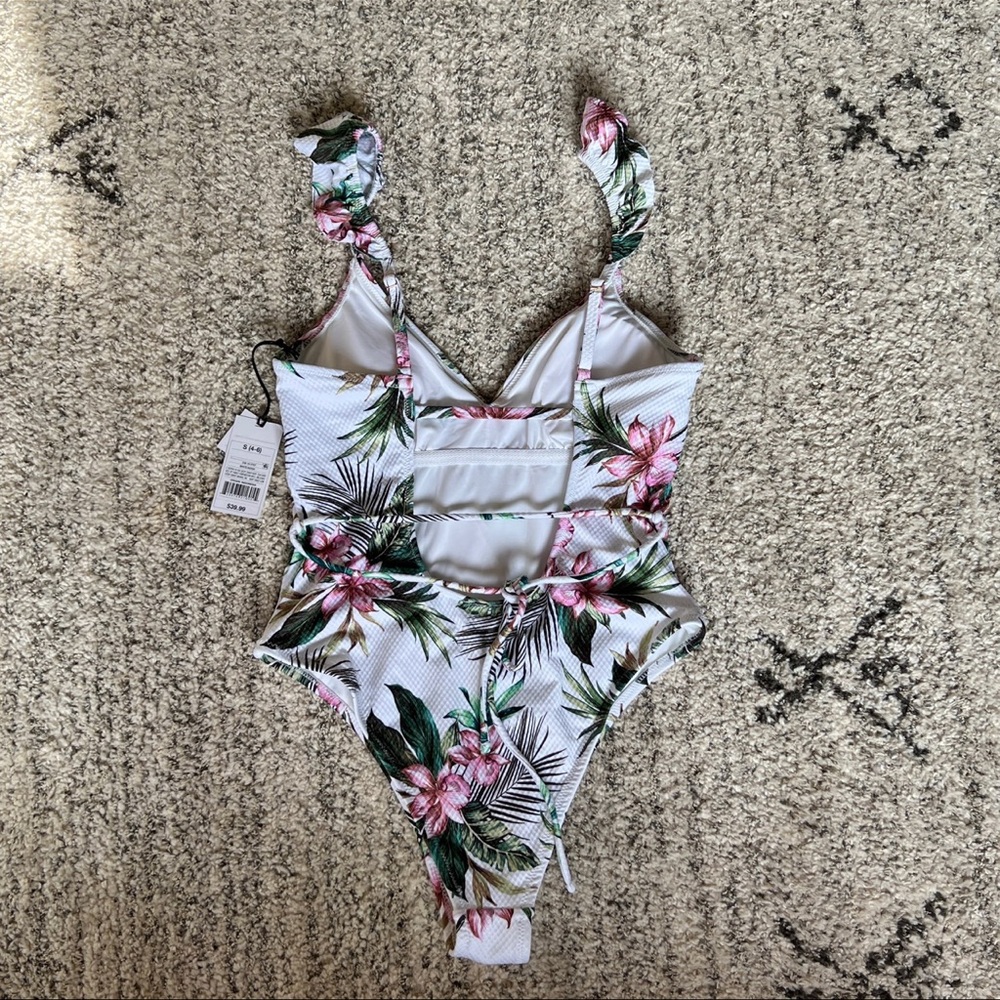 Shade & Shore Textured Ruffle Strap One Piece - Picture 2 of 11
